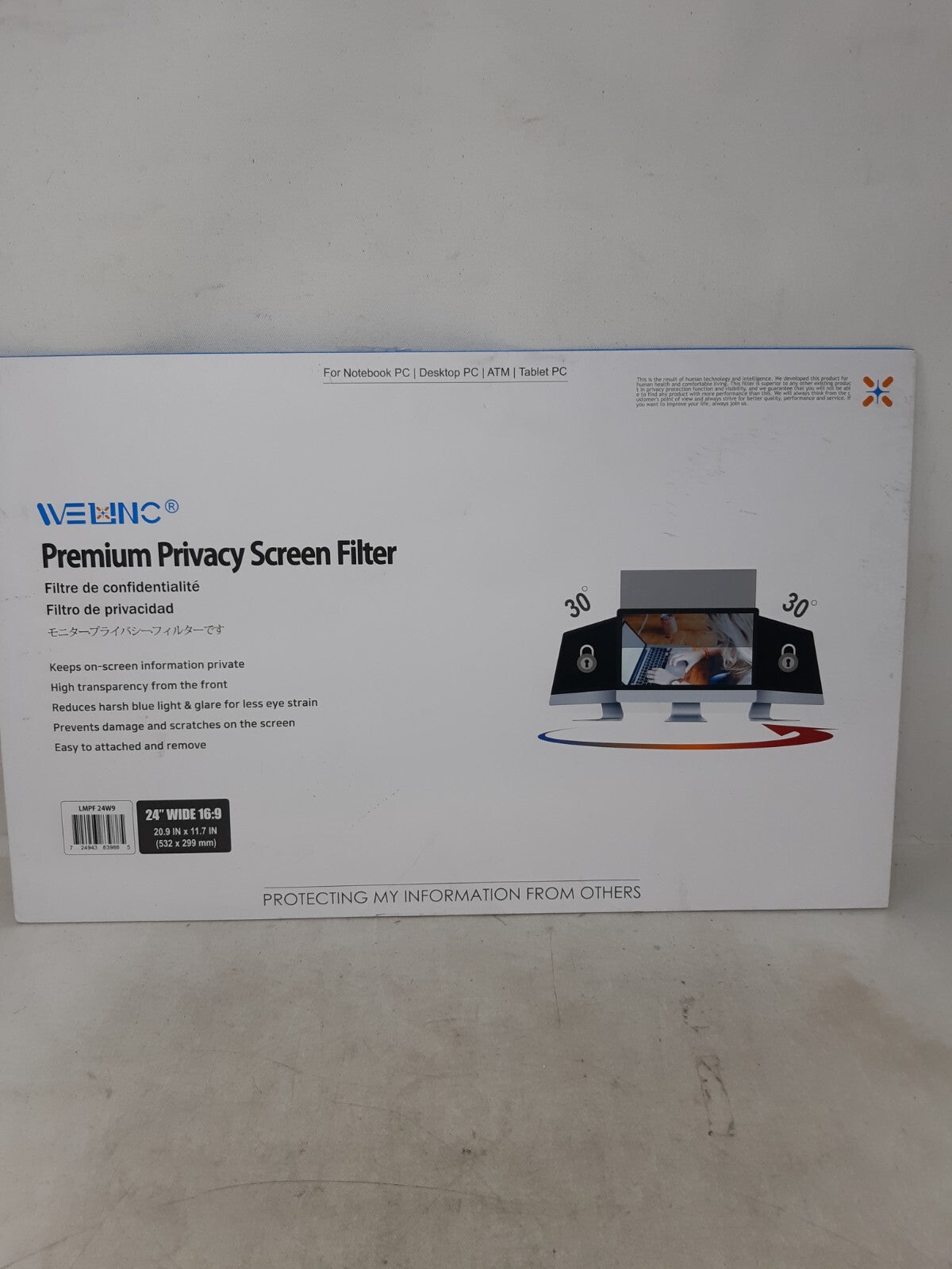 Welinc Computer Privacy Screen Filter LMPF 24W9