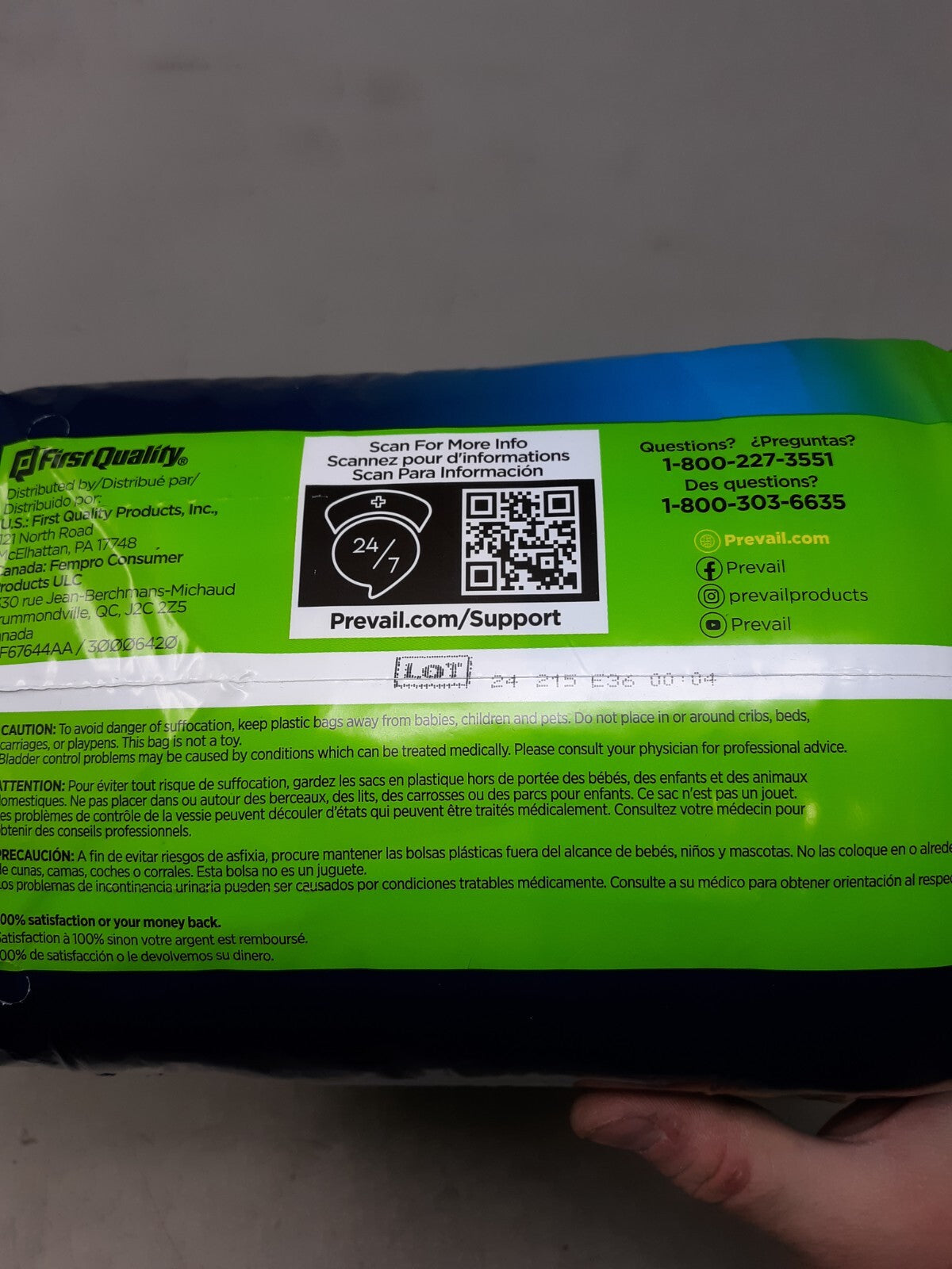 Prevail Per-Fit Adult Incontinent Brief Large Heavy Absorbency 18/Bag (PFNG-013)