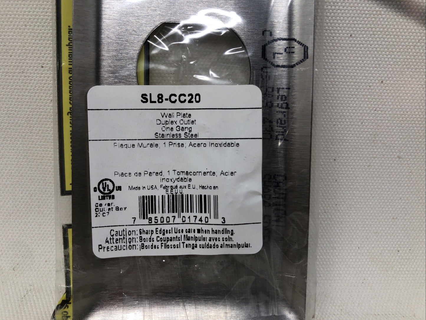 (20 PACK) LEGRAND PASS & SEYMOUR METAL WALL PLATE 1 GANG DUPLEX SL8-CC20