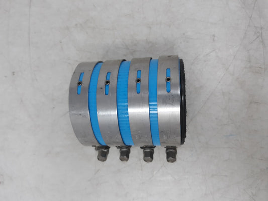 4-Band No-Hub Pipe Coupling 2" Flexible Rubber Stainless Clamp Sewer/Drain Fitti