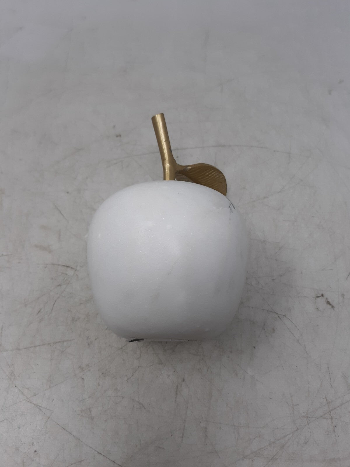 World Market White Marble Apple Decor with Gold Leaf Accent – Elegant Home Paper