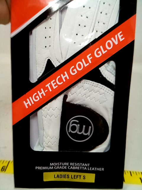 MG Golf Tech Grip Ladies Left Small Golf Glove - White - Cabretta Leather