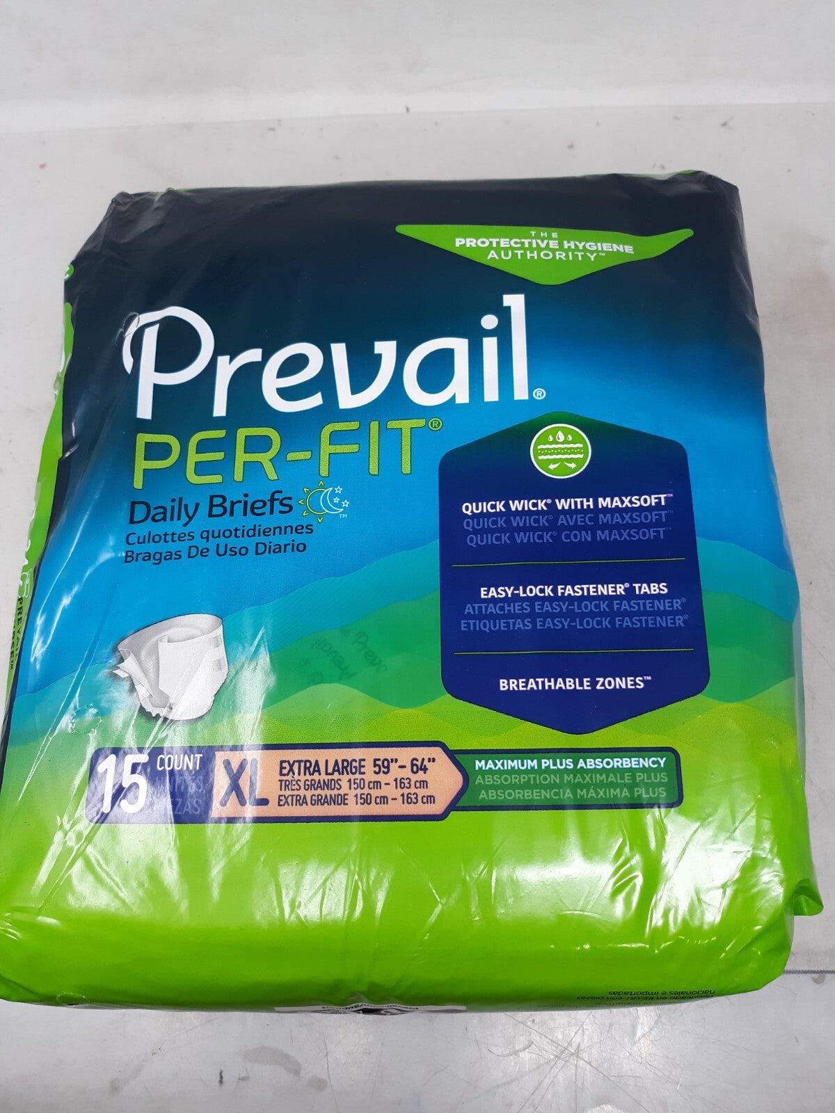 Prevail Per-Fit Adult Briefs X-Large 59'' - 64'' - Package of 15 Ct.#PF-014/1