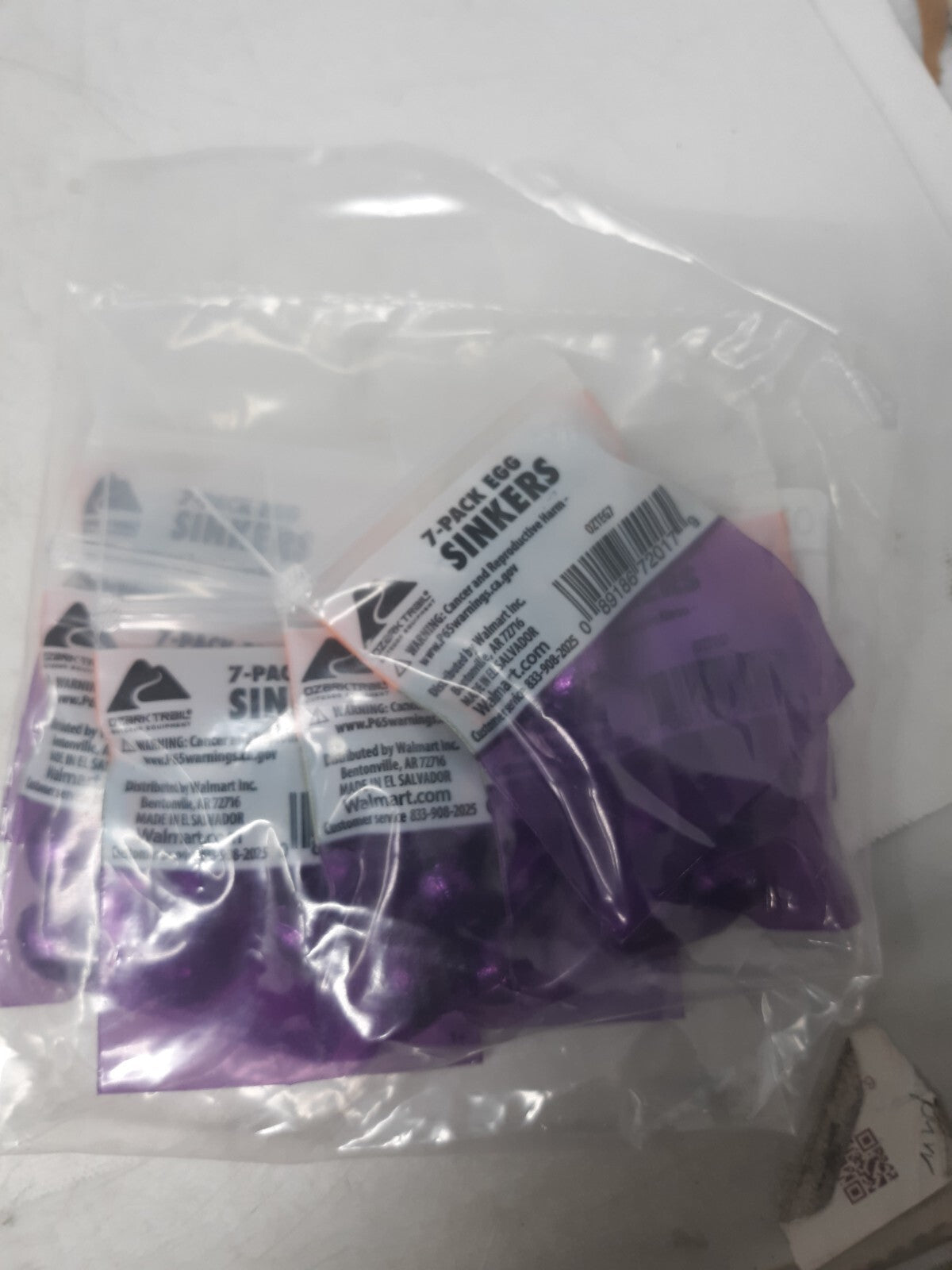 Ozark Trail Egg Sinkers 1/2 oz – Lot of 24 Packs (168 Total Weights) OZT-EG7