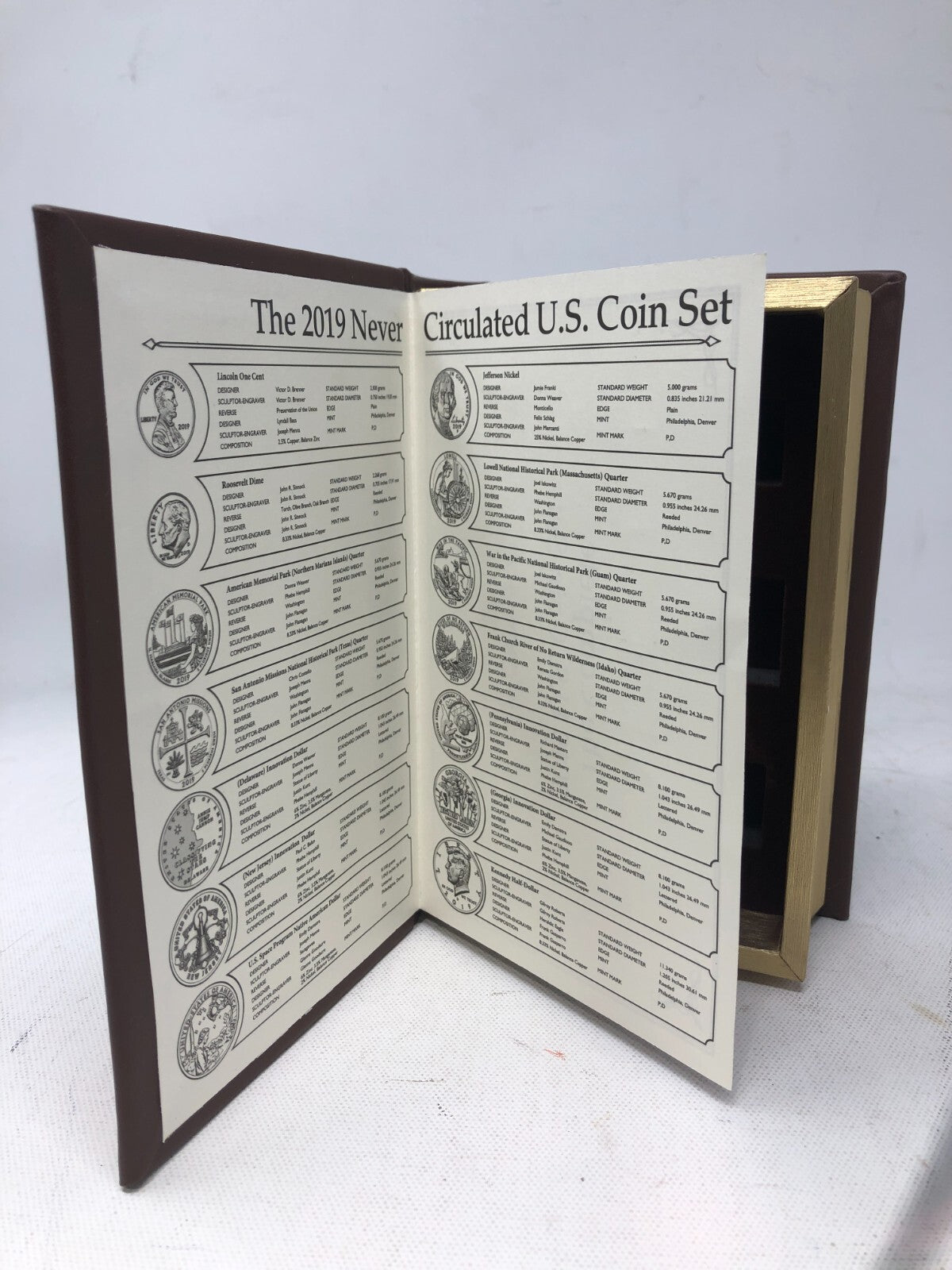 Danbury Mint "The Complete 2019 U.S. Coin Set" ~ BOOK ALBUM ONLY, *NO COINS!*