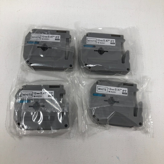 Label Maker Tape Compatible for Brother P-touch 12 mm- 4 pack