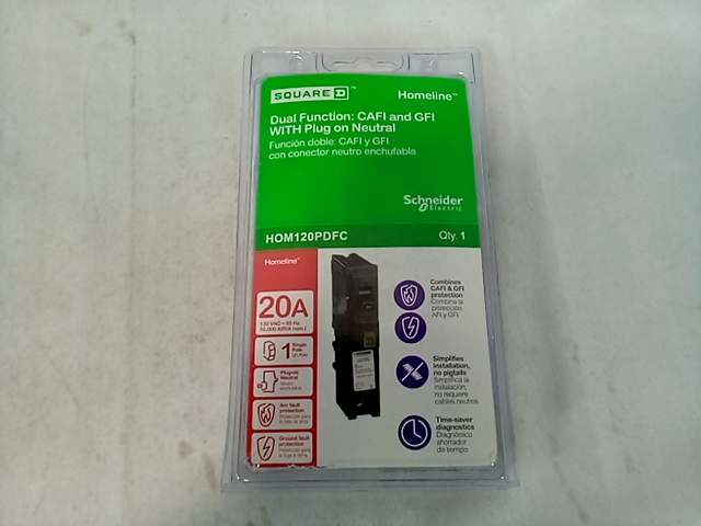Square D by Schneider Electric Breaker 20A Cafci/Gfci 1 Pole HOM120PDFC