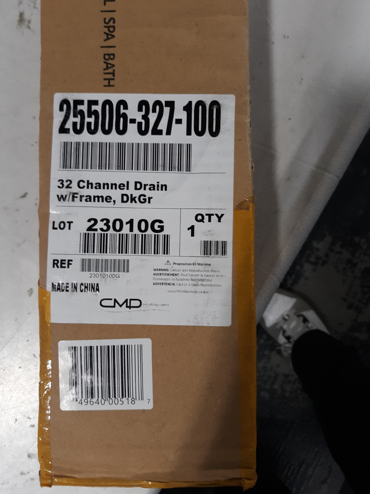 CMP 32" Channel Drain with Frame - Dark Gray 25506-327-100