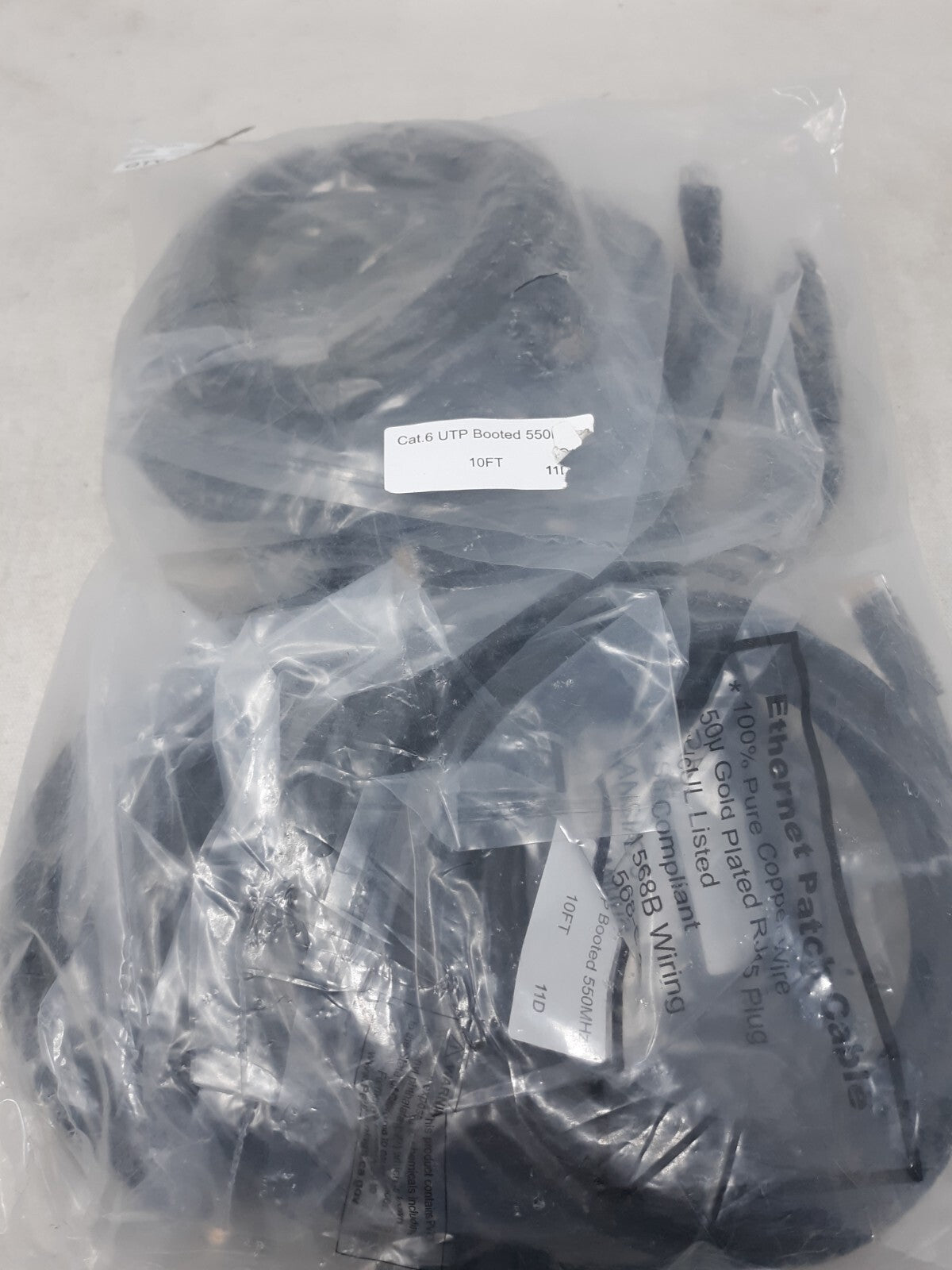10 AXIOM Ethernet Patch Cable Cat.6 UTP Booted 550MHz, 5 ft, 12D