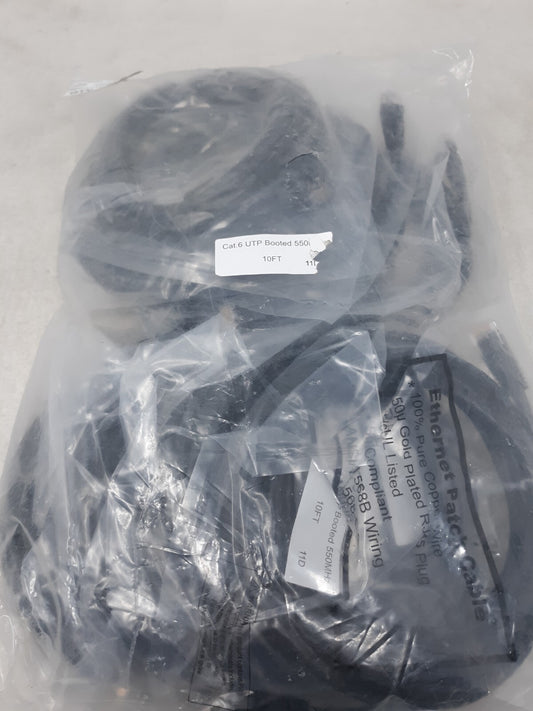 10 AXIOM Ethernet Patch Cable Cat.6 UTP Booted 550MHz, 5 ft, 12D