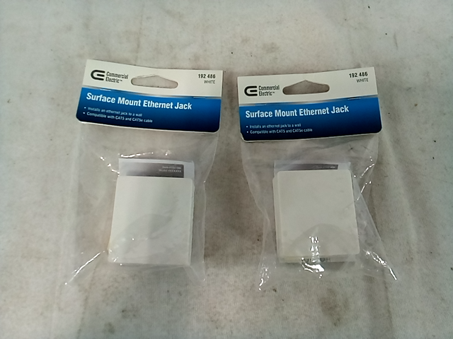 Commercial Electric Surface Mount Ethernet Jack, White
