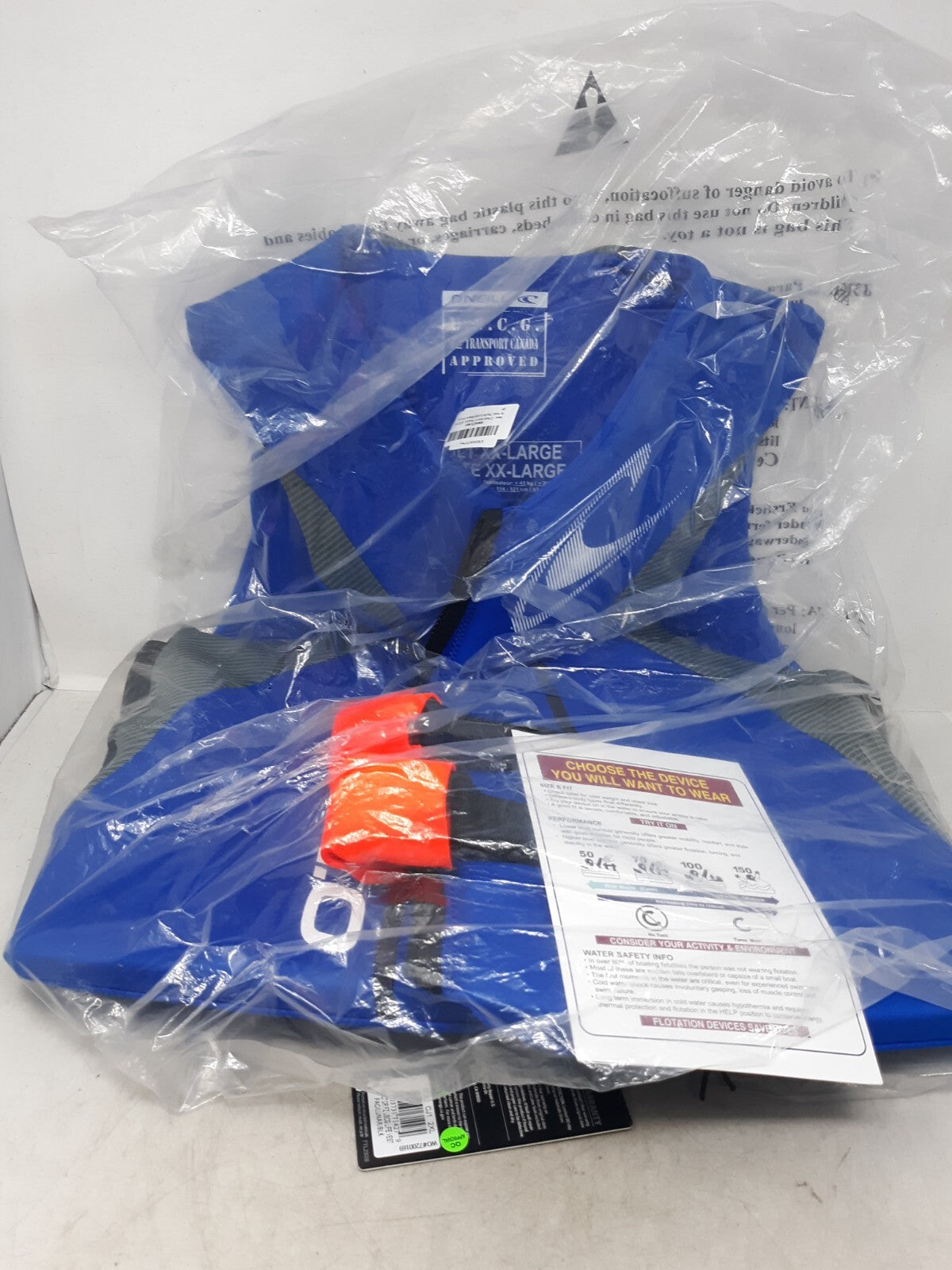 O'Neill Wetsuits Men's Reactor USCG Life Vest, 4720 Pacific/Lunar/Black, 2XL