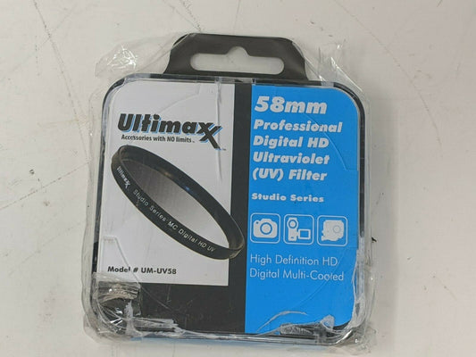 Ultimaxx 58mm Professional Digital HD Ultraviolet UV Filter Model # UM-UV58
