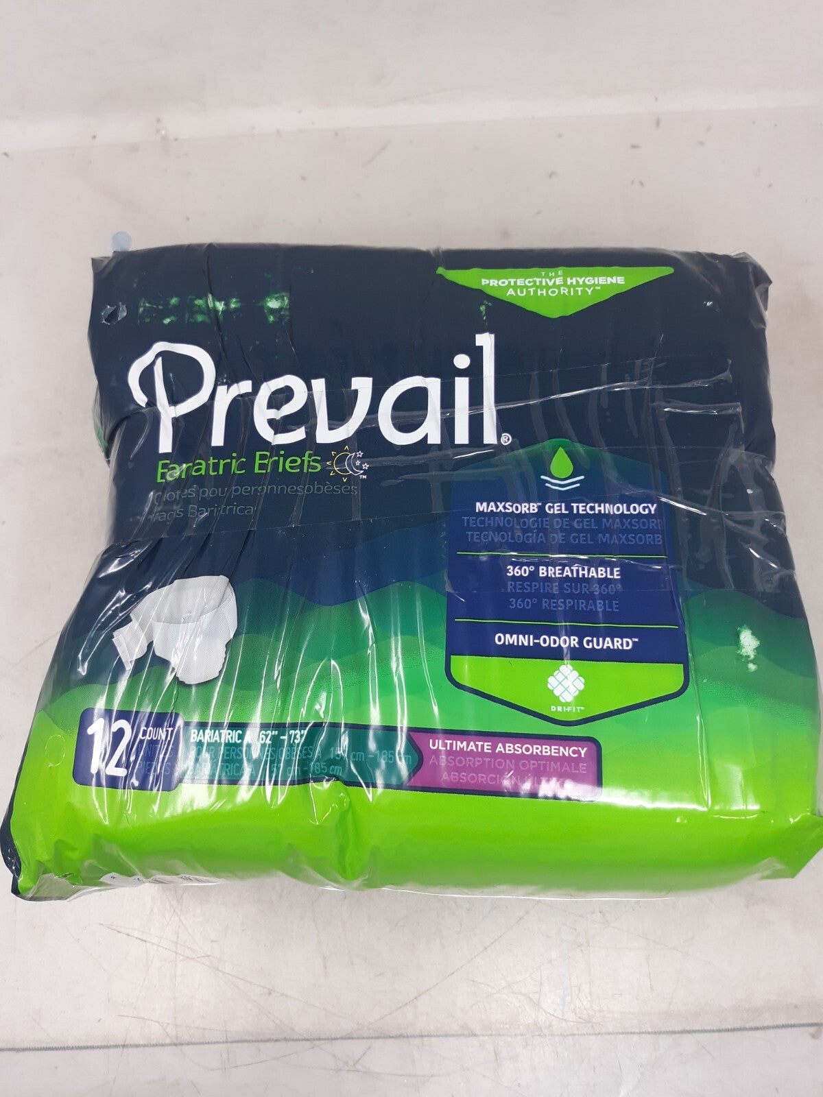Prevail Bariatric A Incontinence Brief XXL Bariatric Ultimate 12 Ct PV-017