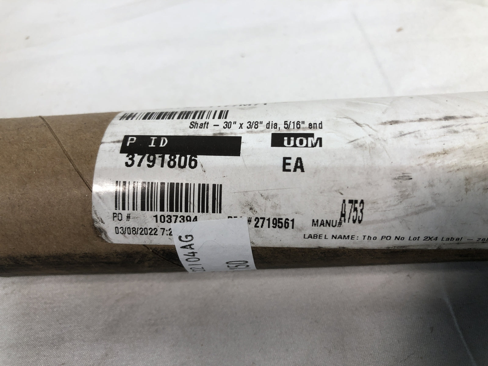 Thomas Scientific Shaft 30" x 3/8" dia, 5/16" end 3791806