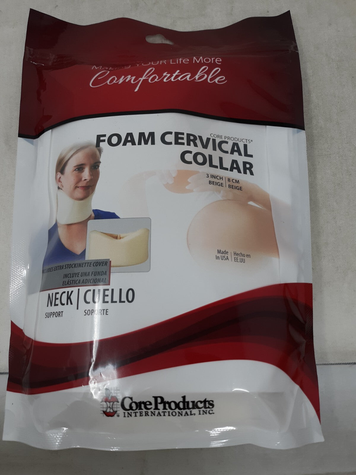 Core Products Foam Cervical Collar 3” Beige
