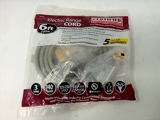Certified Appliance Accessories 90-1054 3-wire Open-end-connector 40-amp Range C