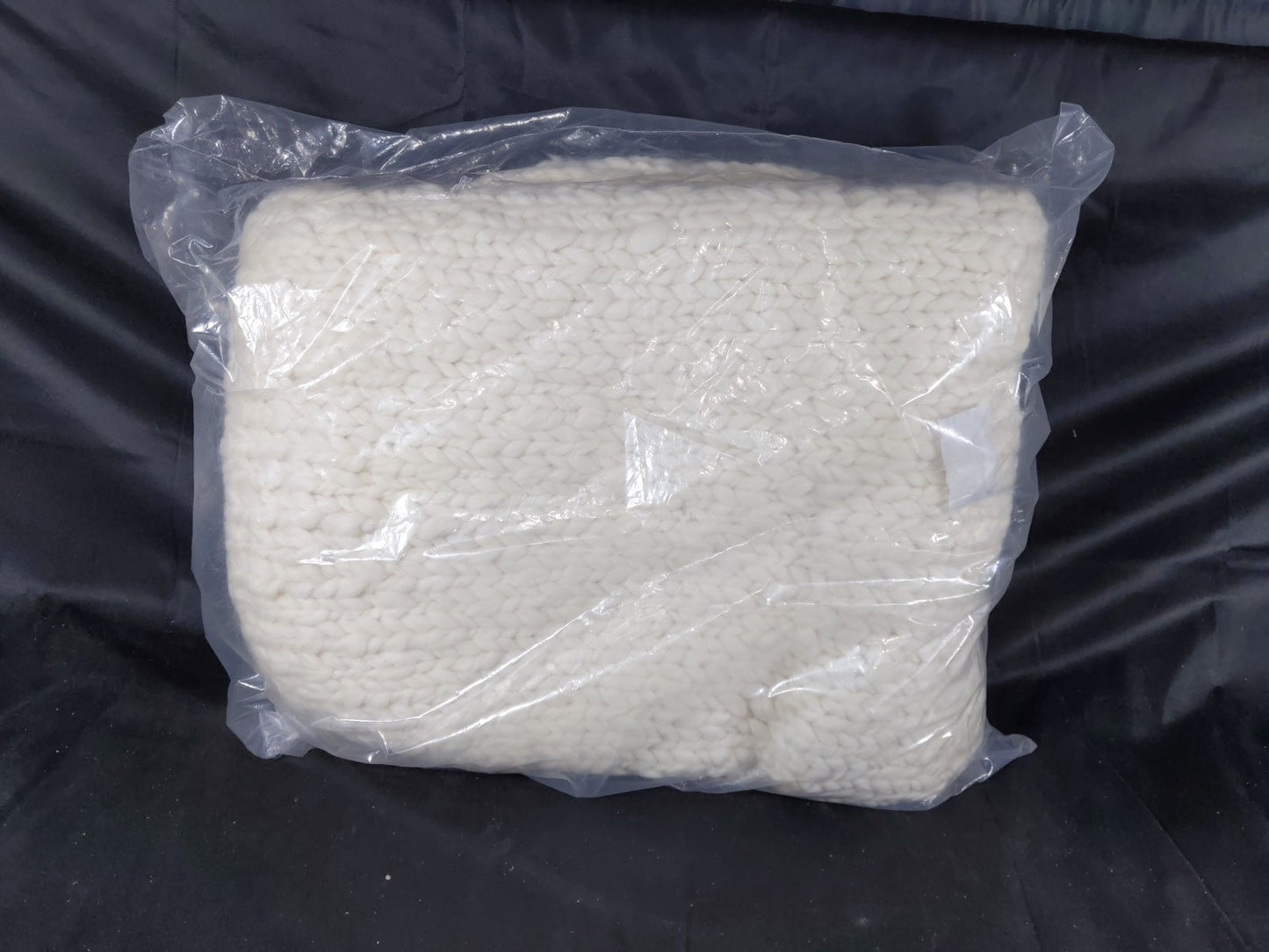 Quince Chunky Hand Knit Wool Throw Blanket  Ivory 50x60 $129 Retail Price
