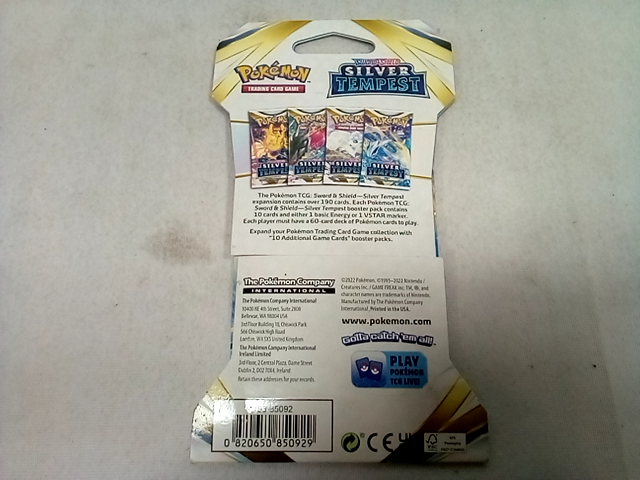 Pokemon Sword and Shield Silver Tempest Booster Pack Trading Card PUI86092-S