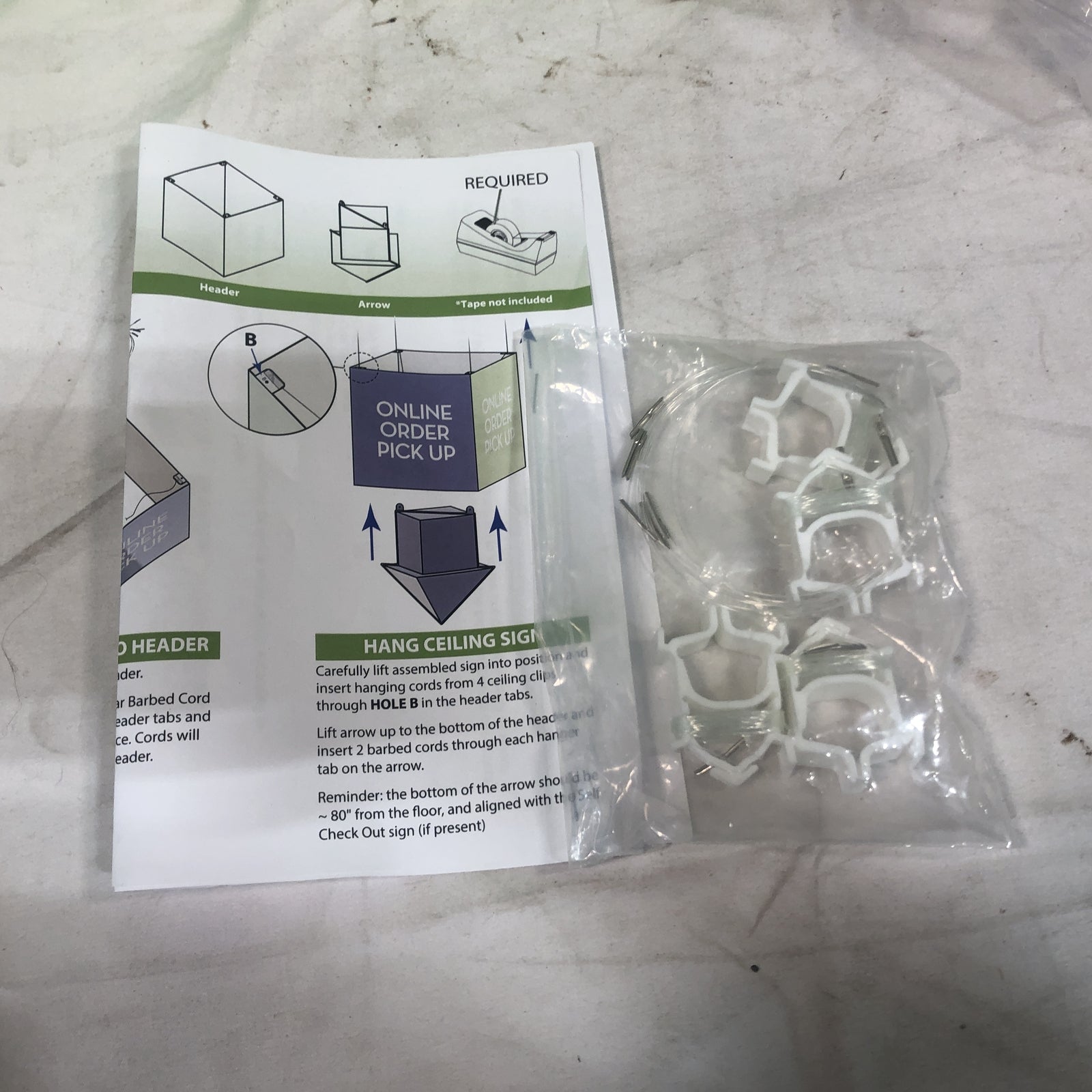 Online Order Pickup Sign - Ceiling Kit