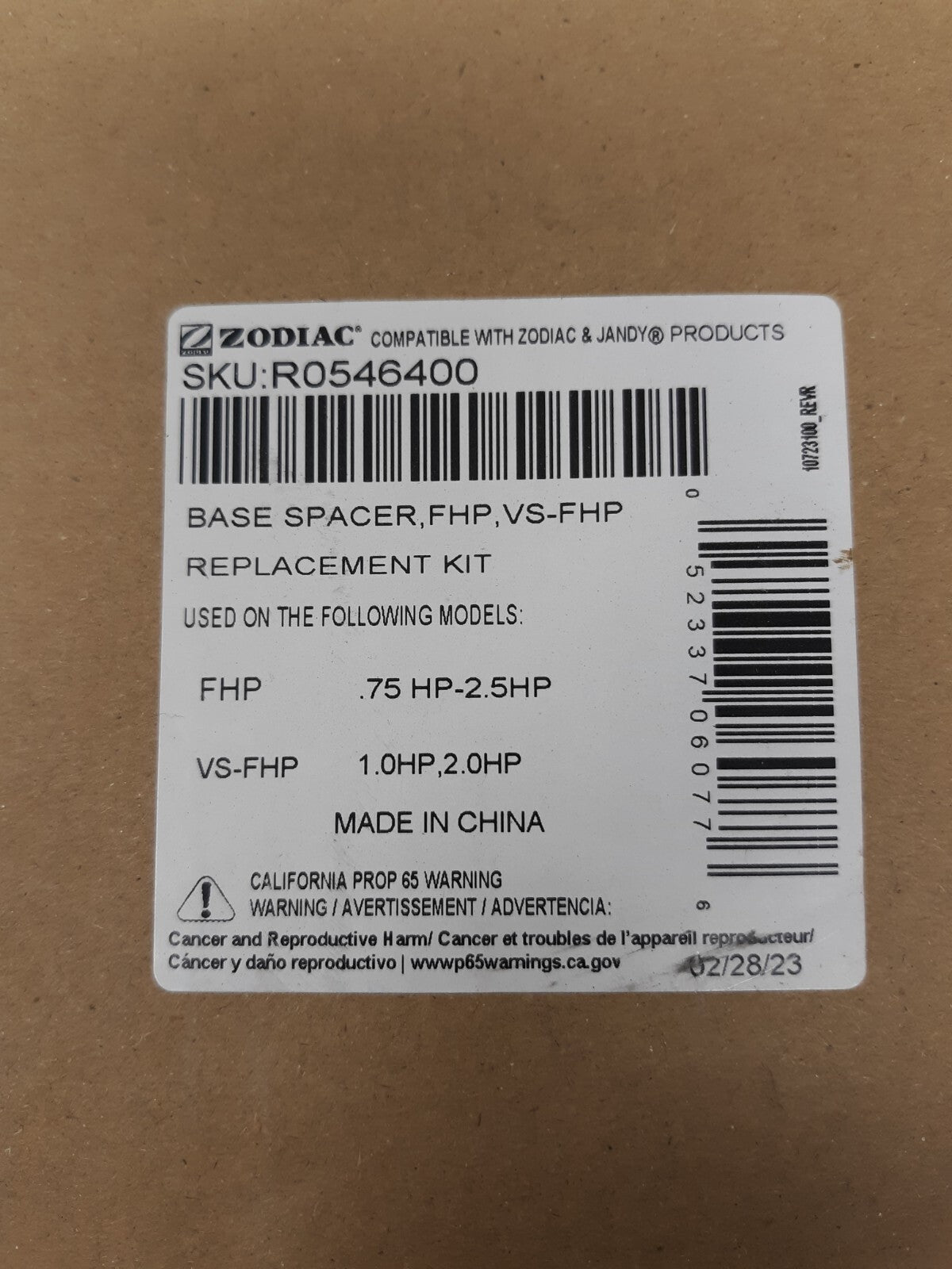 R0546400 Zodiac Jandy Pro Series Base Spacer