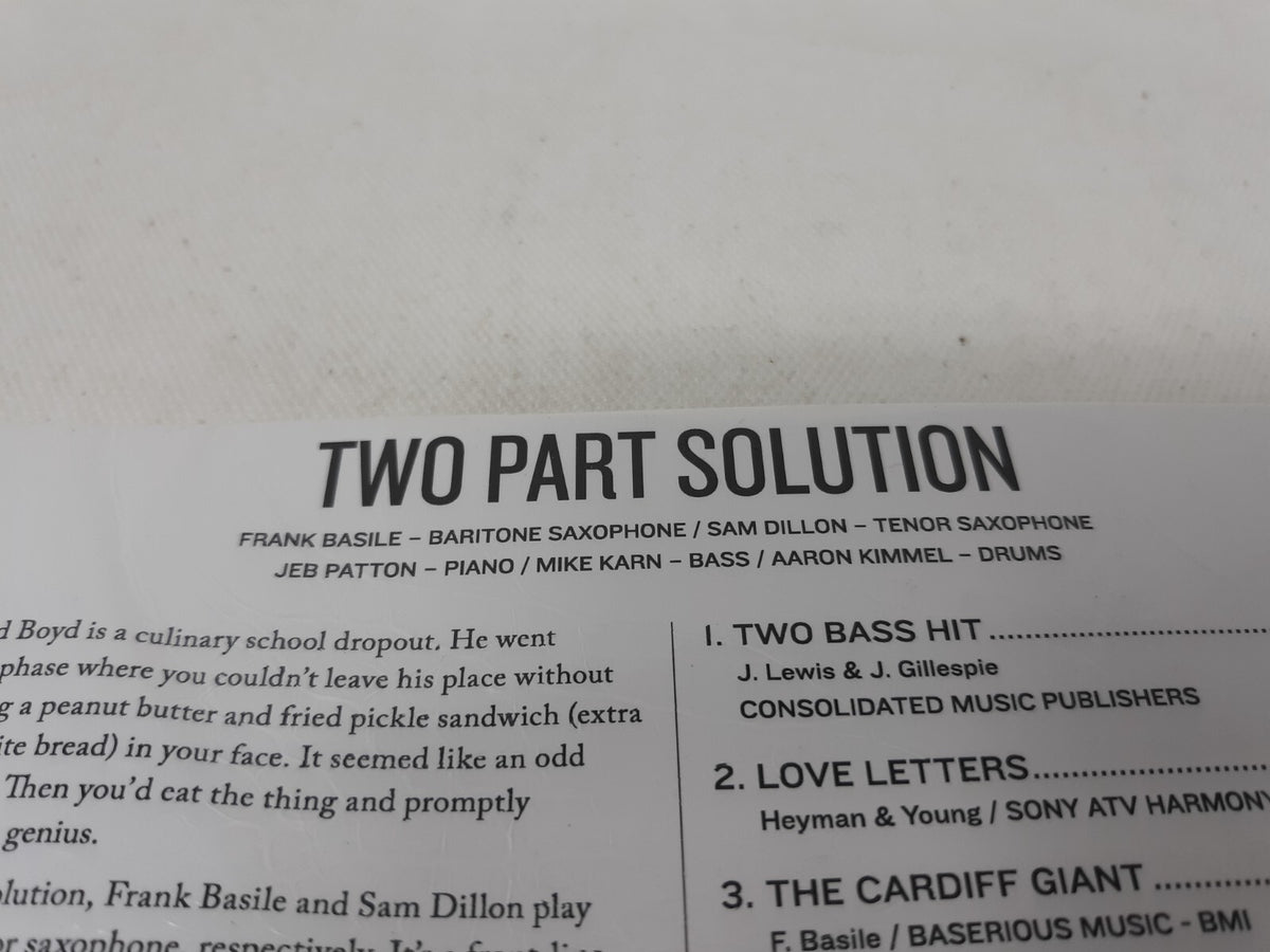 Sam Basile 2 Part Solution by Basile, Frank / Sam Dillon Quintet (CD, 2020 ...