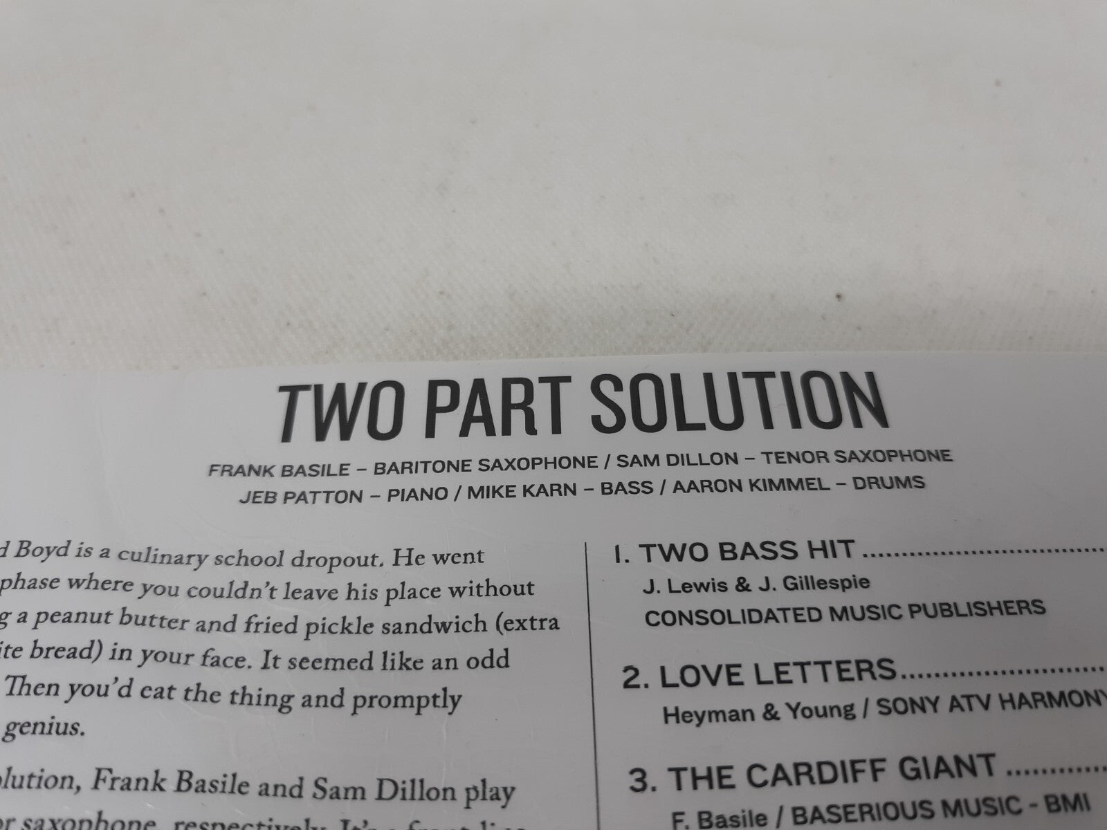 2 Part Solution by Basile, Frank / Sam Dillon Quintet (CD, 2020)