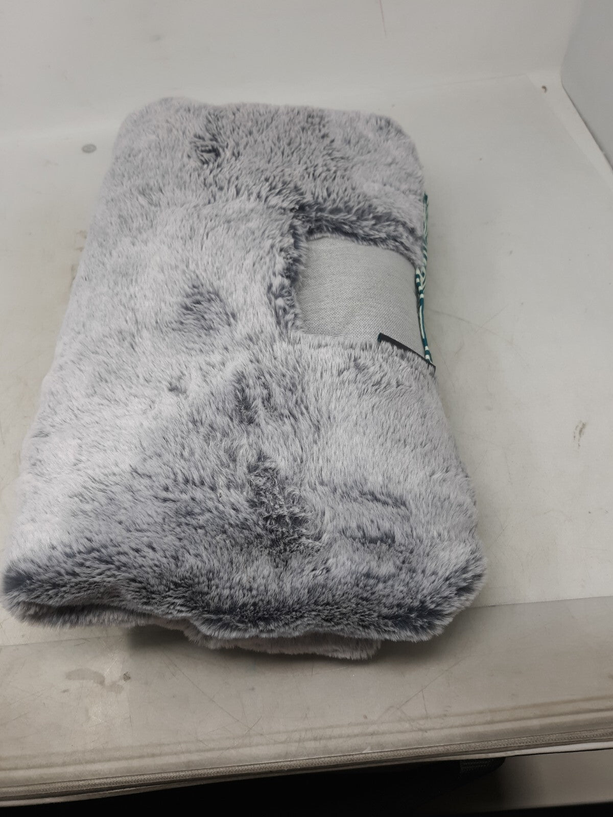 Lovesac Phur Standard Sactional Cover Set Gray Fur & Teal Geometric 1 Piece