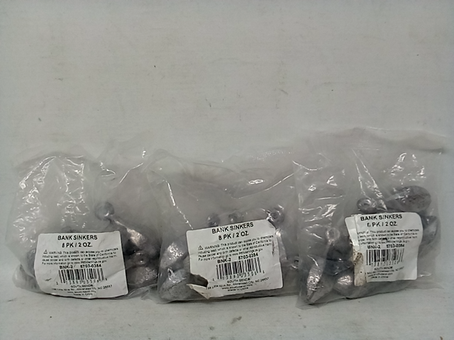 Hurricane Tackle Co.South Bend Lead Free Bank Sinkers Fishing Terminal Tackle  #