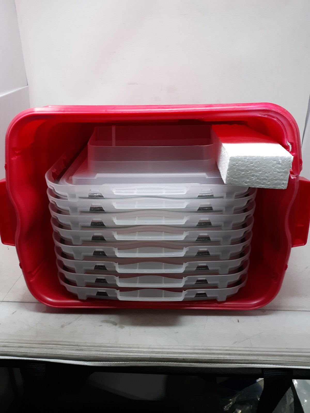 BD X-Large Red Sharps Collector W/Slide Top, 19 gal, 26.25" x 20" x 14", 5/Case