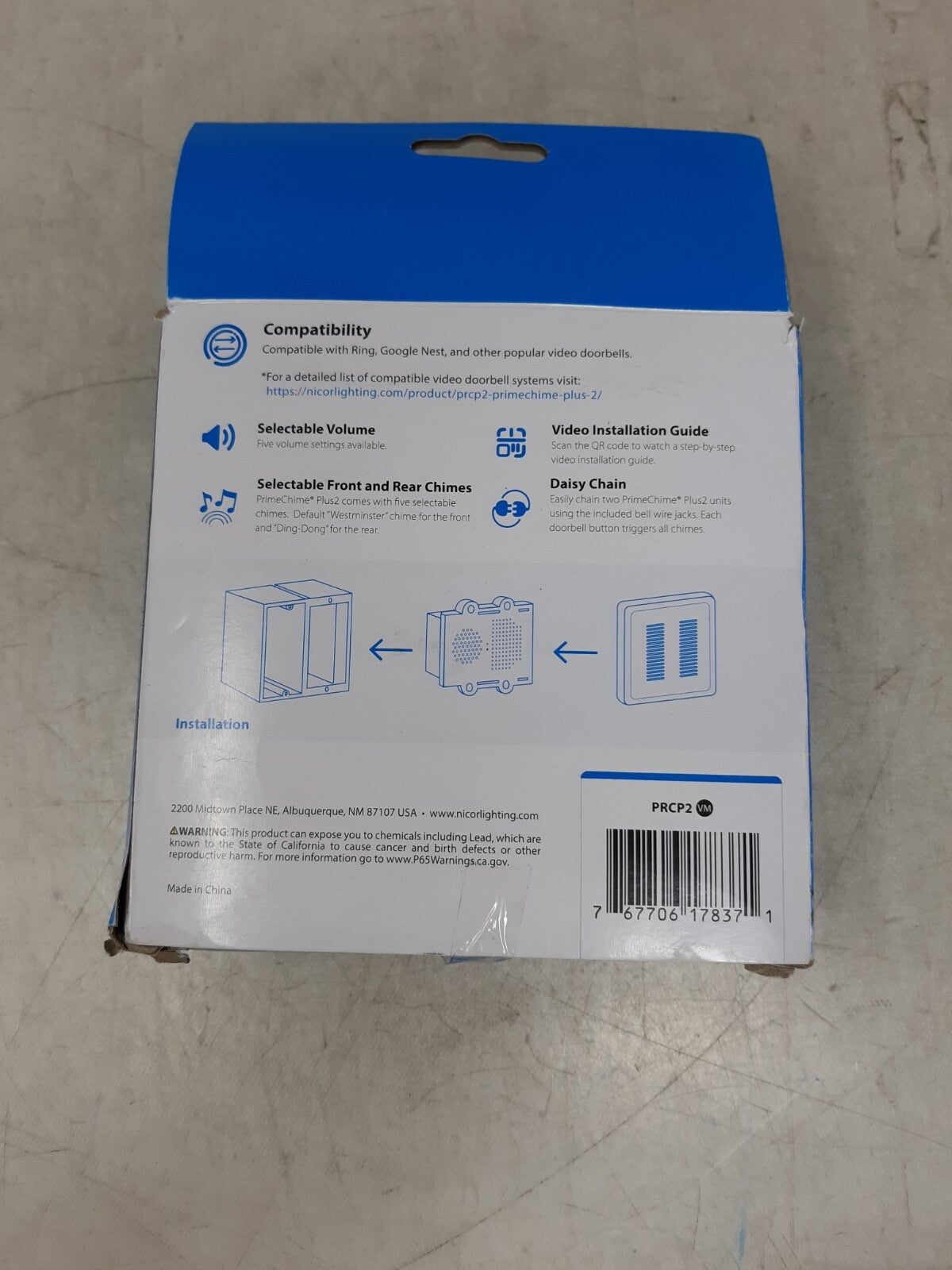 NICOR Prime Chime+2 With Video Doorbell Systems, Ring Pro Nest Compatible