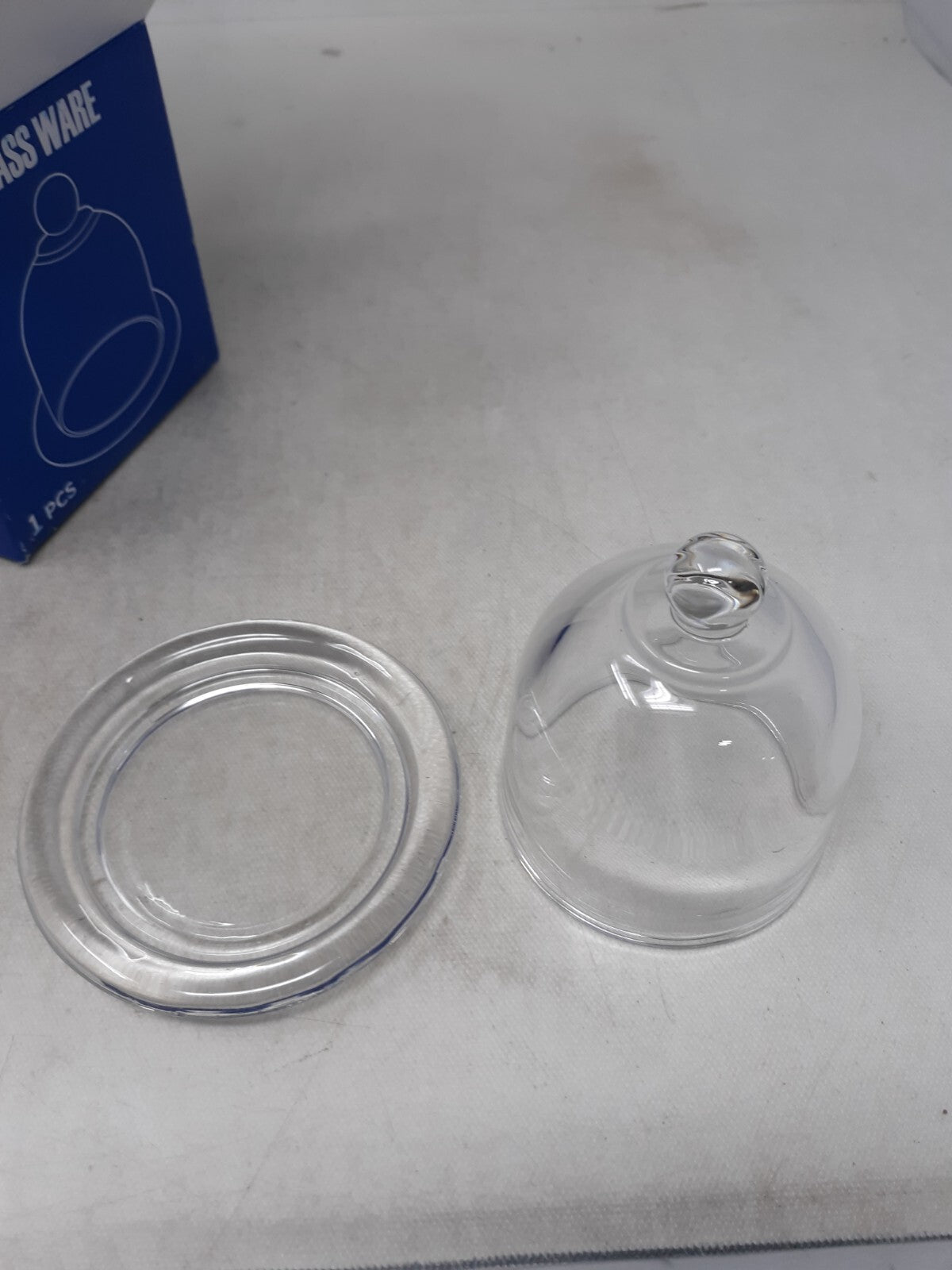 Mini Cake Stand With Glass Dome Transparent Cake Display Dome With Tray 4" T