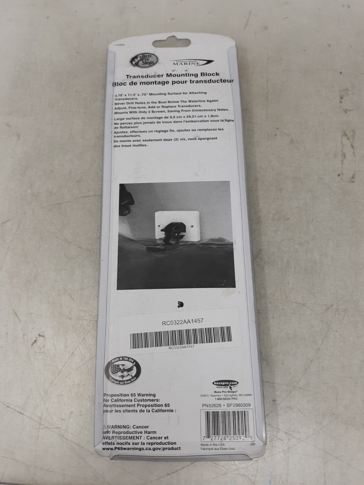 Outdoor World Marine Transducer Mounting Block 52628