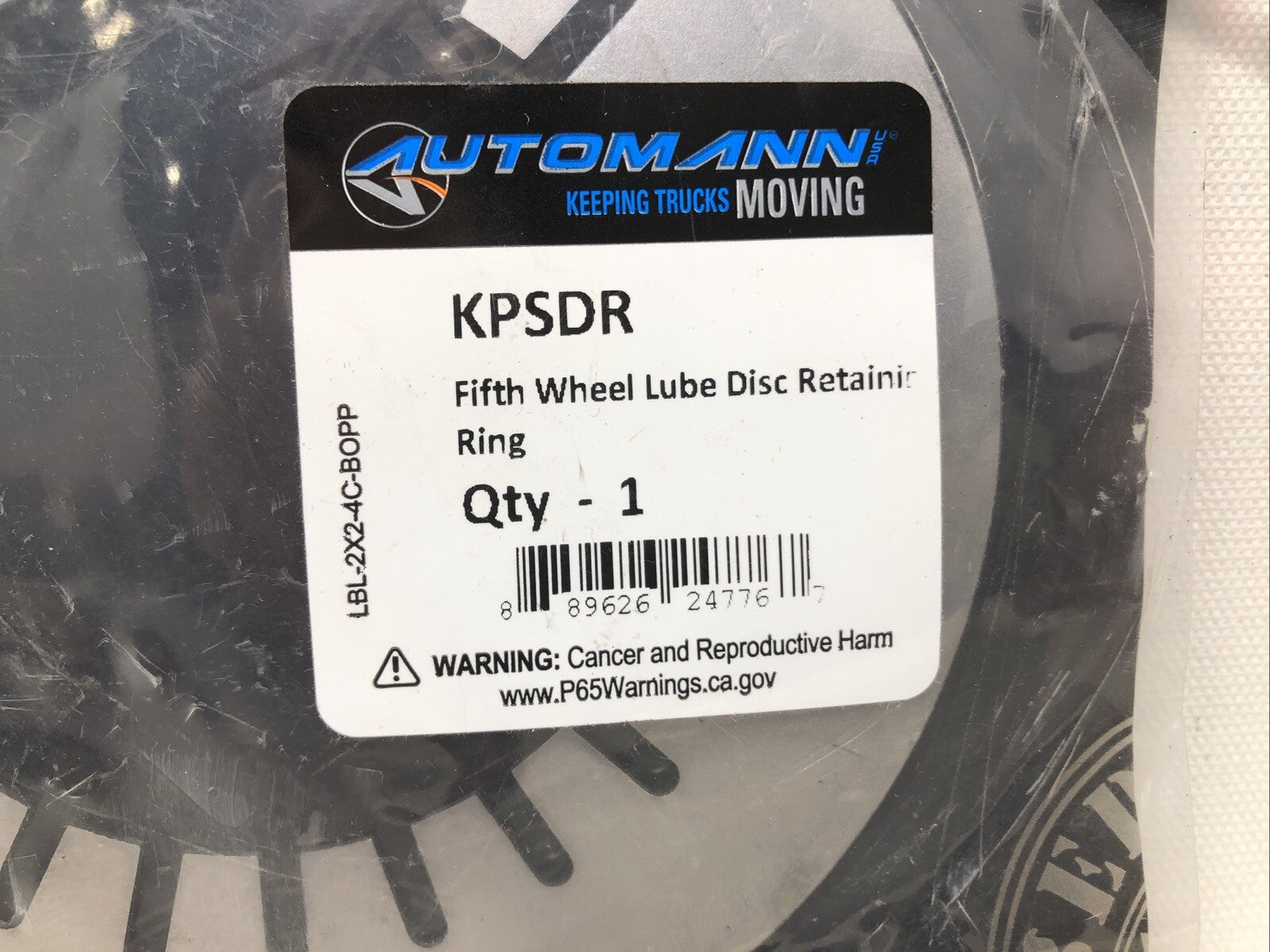 Automann Fifth Wheel Lube Disc Retaining Ring KPSDR