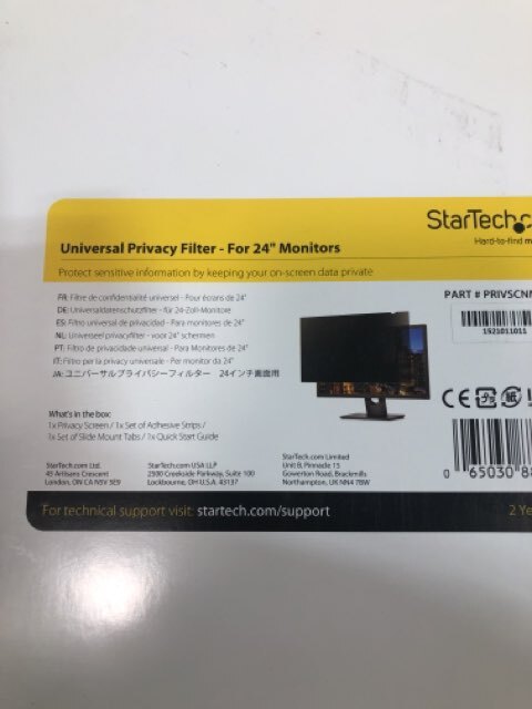 StarTech PRIVSCNMON24 24 In Widescreen Monitor Privacy Screen For Security