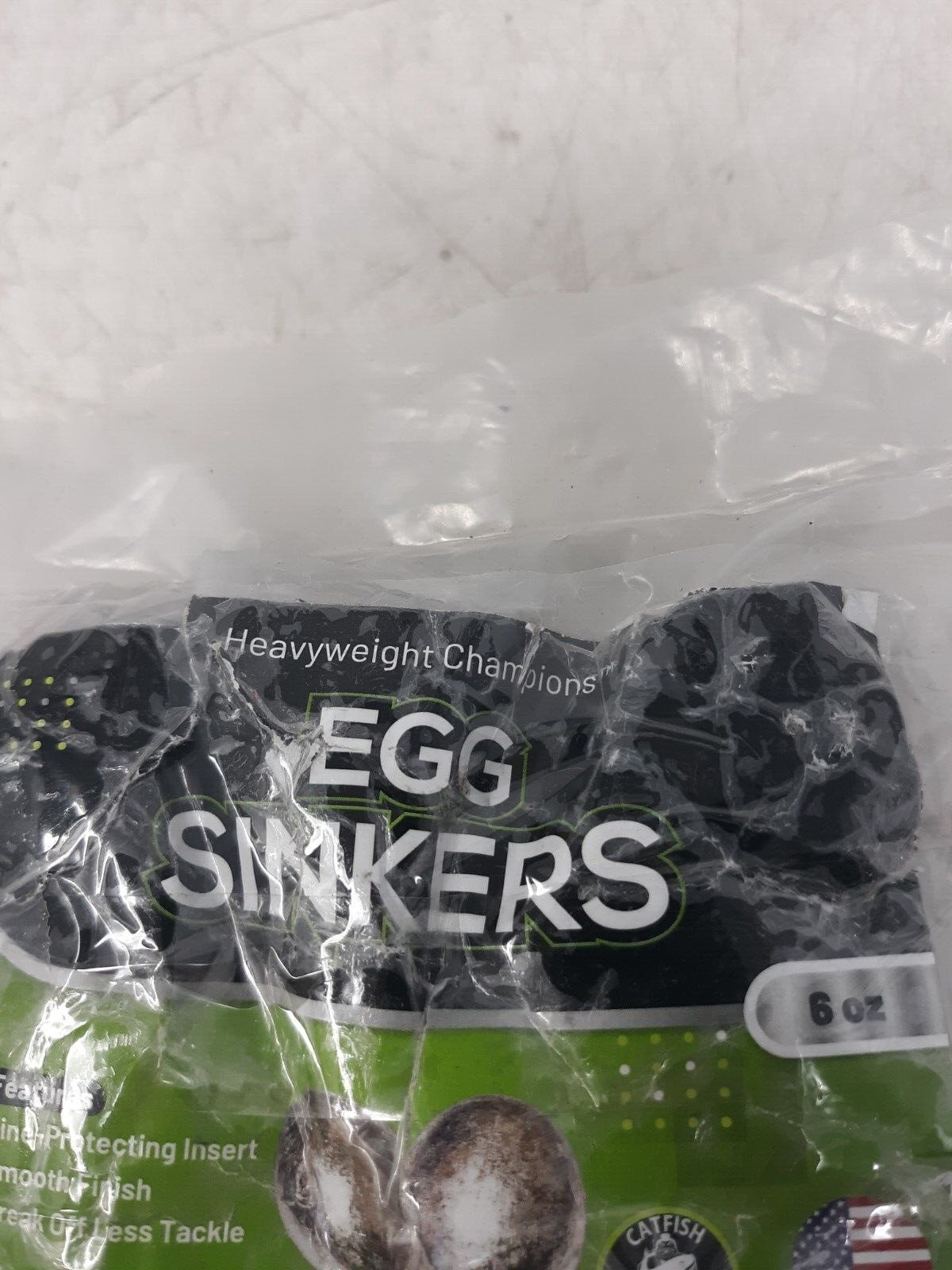 Catfish Sumo 6oz Egg Lead Sinker Weights with Line-Protecting Inserts