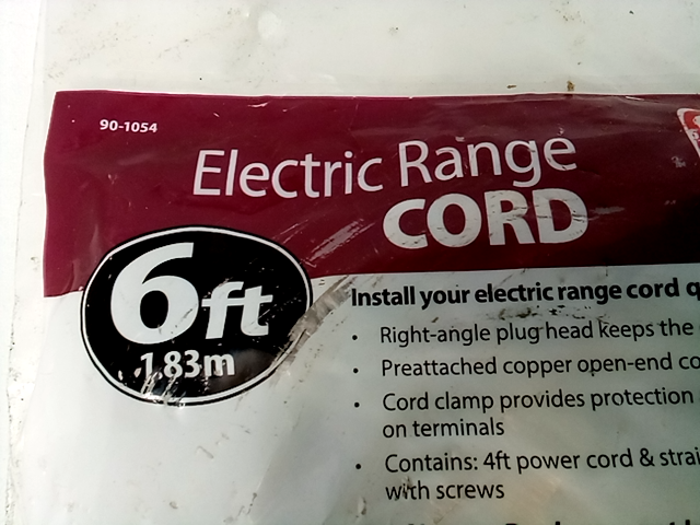 Certified Appliance Accessories 90-1054 3-wire Open-end-connector 40-amp Range C