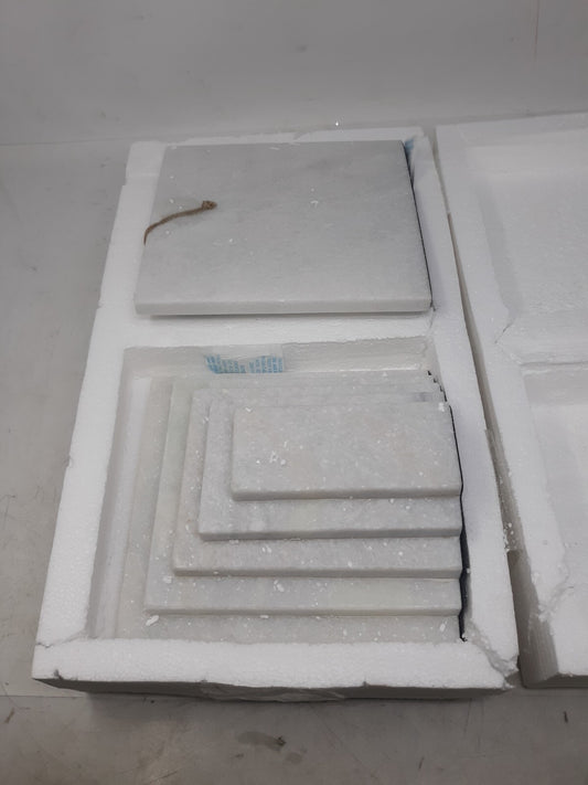 Cyan Design 11653 White Marble Bookends Set | Sculptural Layered Modern Decor