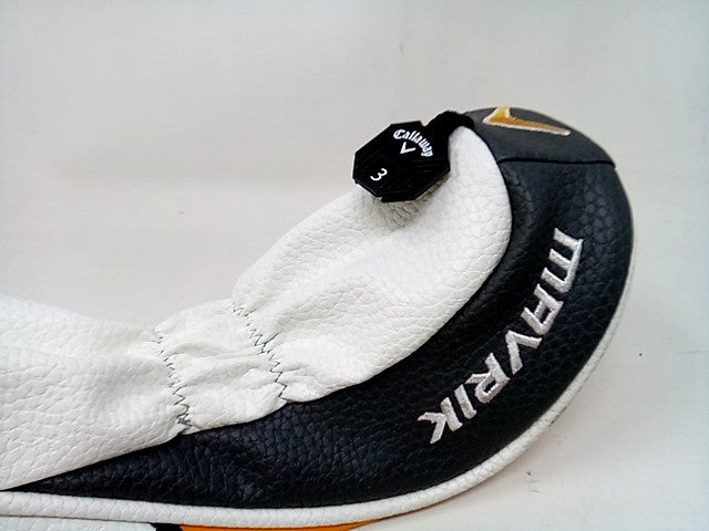 Callaway Mavrik 3 Golf Club Head Cover - Faux Fur Lined - Black/White/Orange