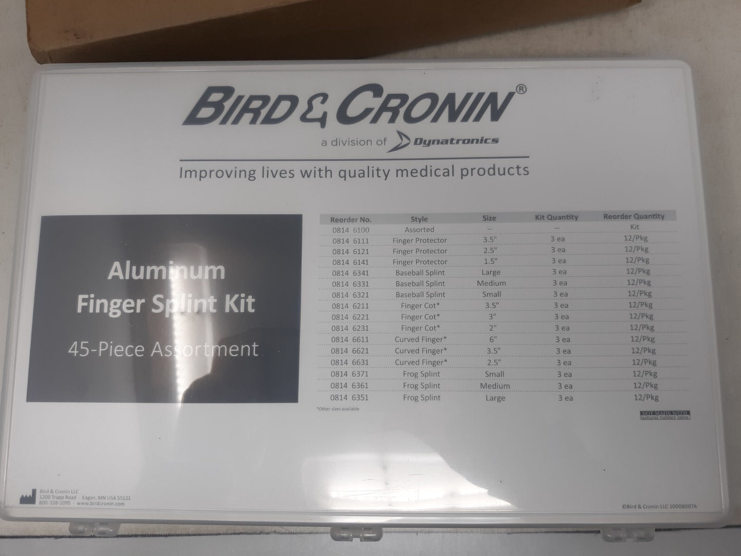 Bird & Cronin Aluminum Finger Splint Kit