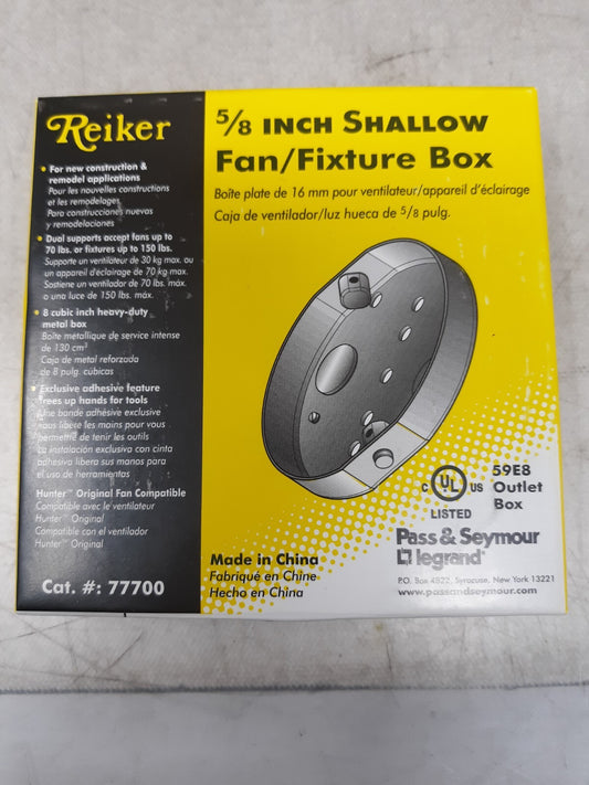 24 Pack Pass & Seymour Ceiling Fan 4" Round 5/8" Shallow Pan Install Box  77700w