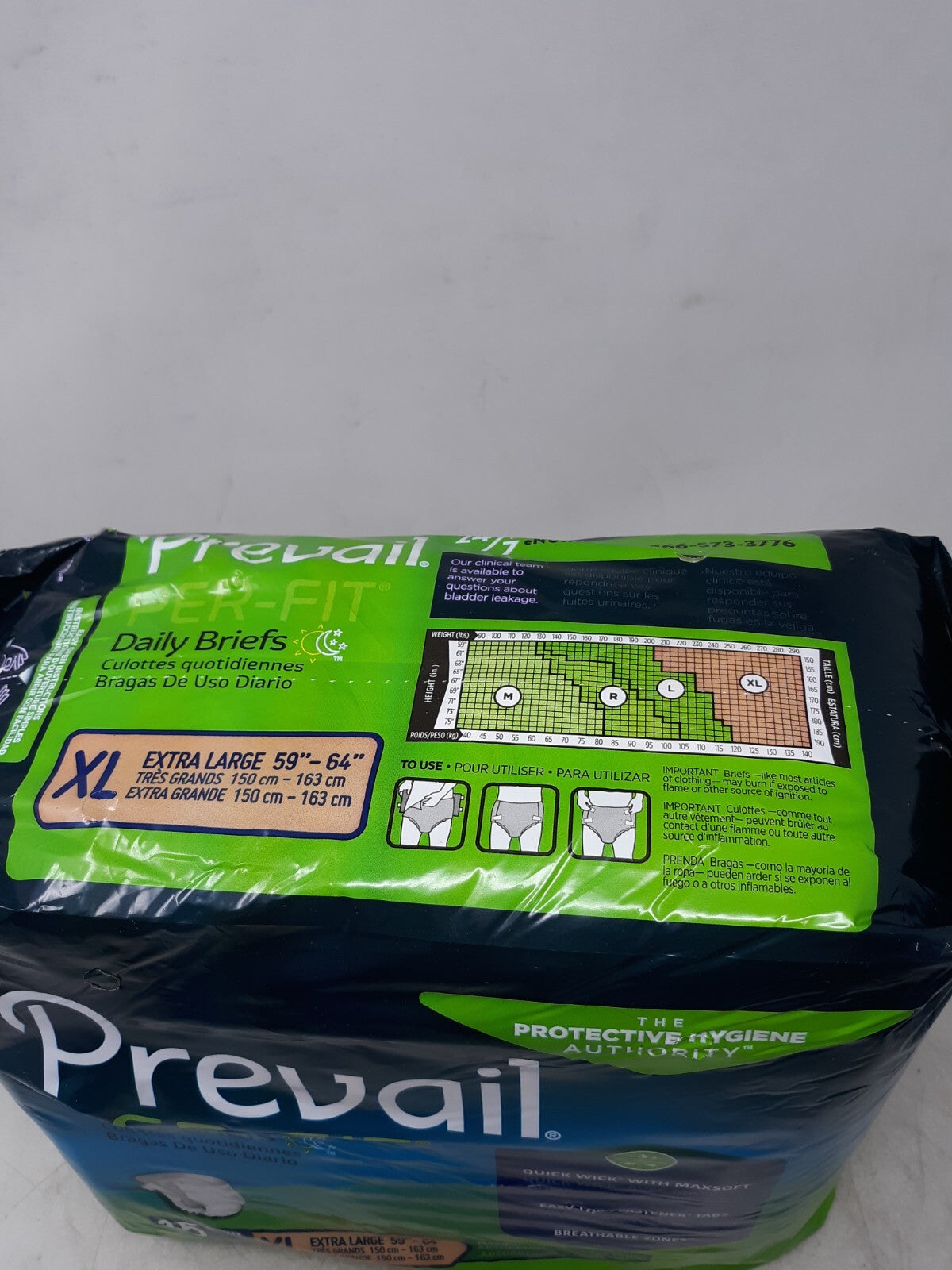 Prevail Per-Fit Adult Briefs X-Large 59'' - 64'' - Package of 15 Ct.#PF-014/1