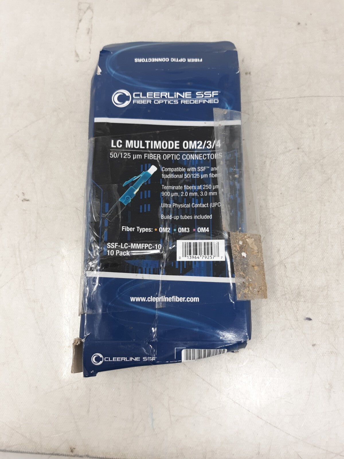 Field Installable LC-UPC Multimode OM3 50/125 Connector for 0.9mm Cable 10 Pack