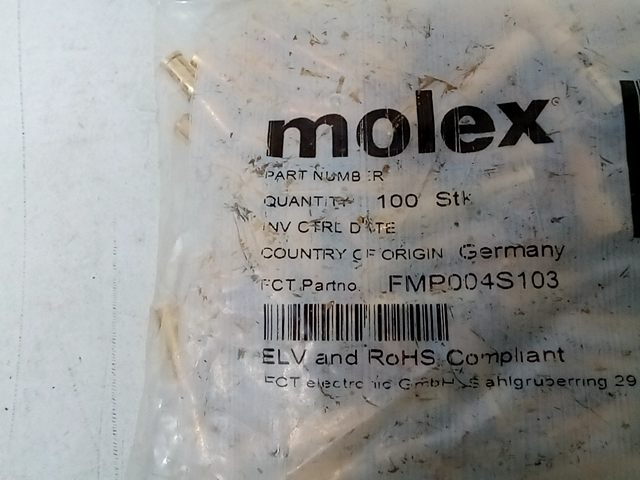 Molex FCT High Power Contact, Female, Straight, Crimp, 8-10 AWG - 100 count