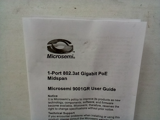 Microsemi PowerDsine 9001GR PoE Injector PD-9001GR/AT/AC 802.3at 30W