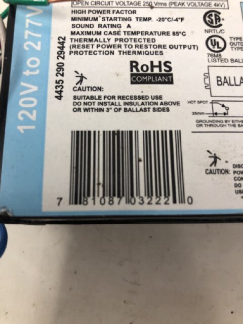 Philips Advance IMH100DLFM Metal Halide Electronic Ballast, 100W, 120/277V