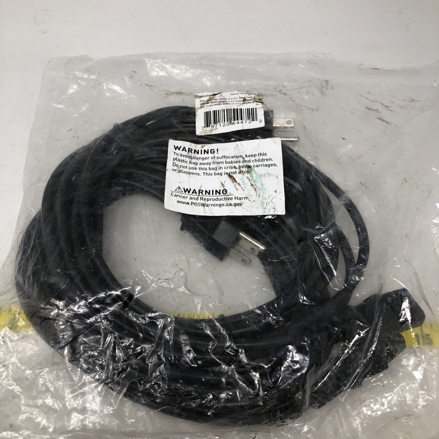 Extension Cord 15ft C2G54 2 in Bag