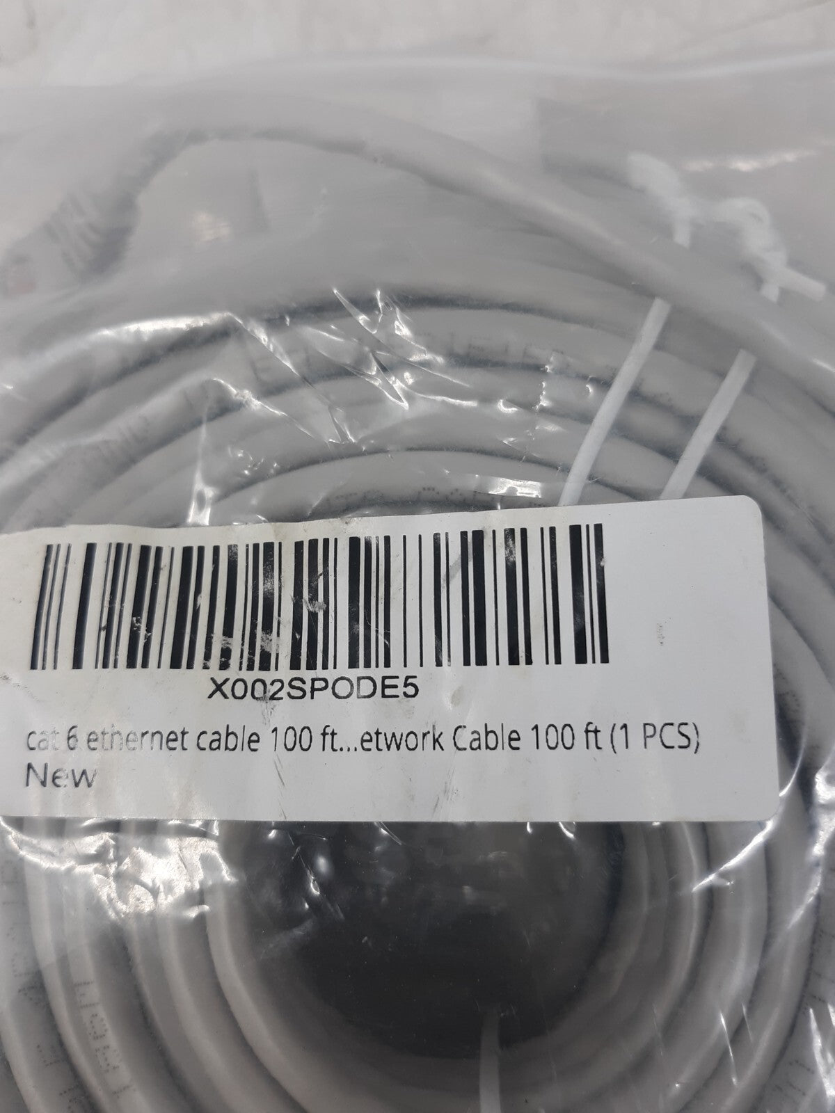 Cat 6 Ethernet Network Cable 100 ft Gray RJ45 LAN Patch Cord High-Speed