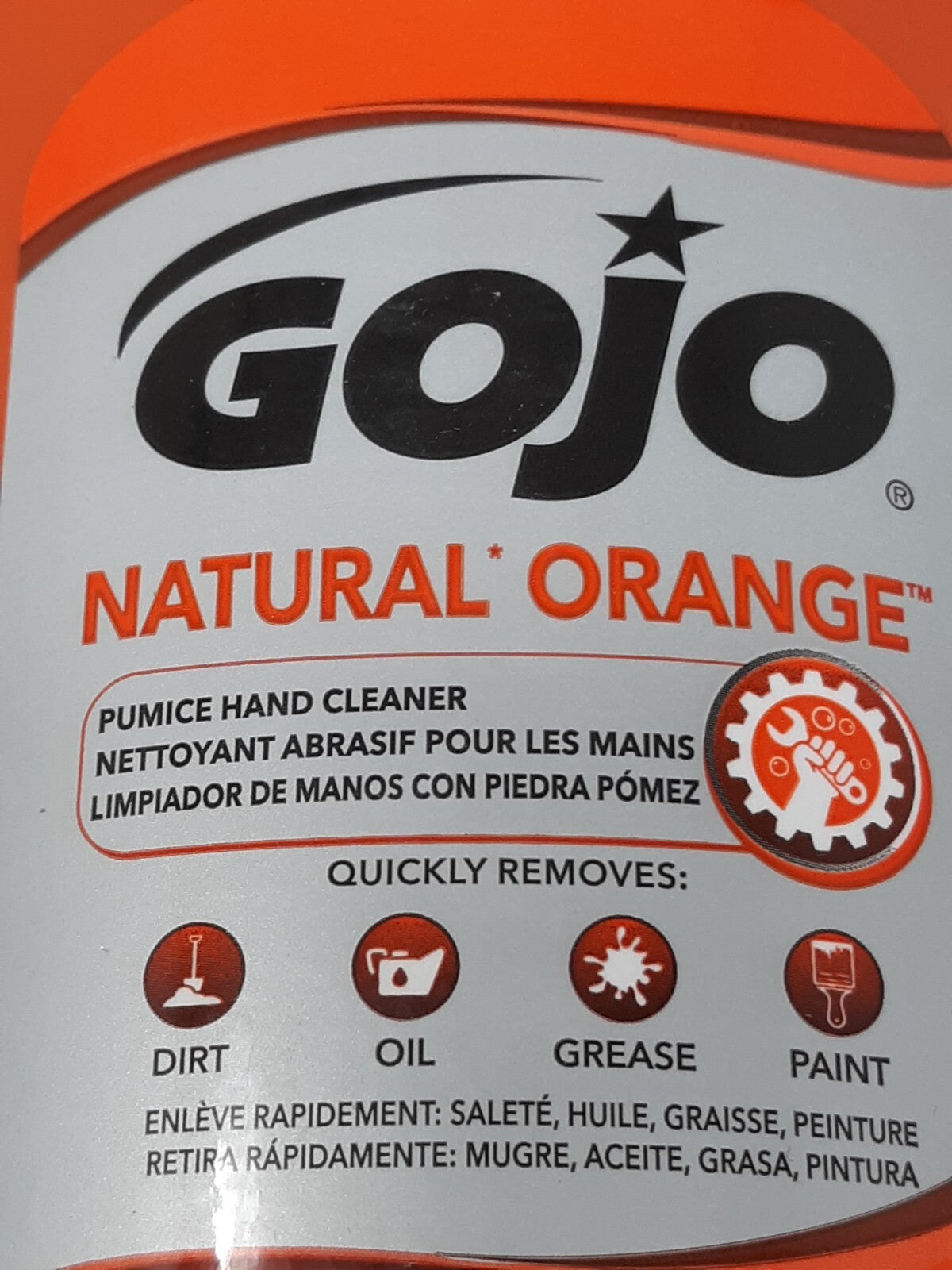 GOJO NATURAL ORANGE Pumice Hand Cleaner, 14 fl oz Quick-Acting Lotion Hand