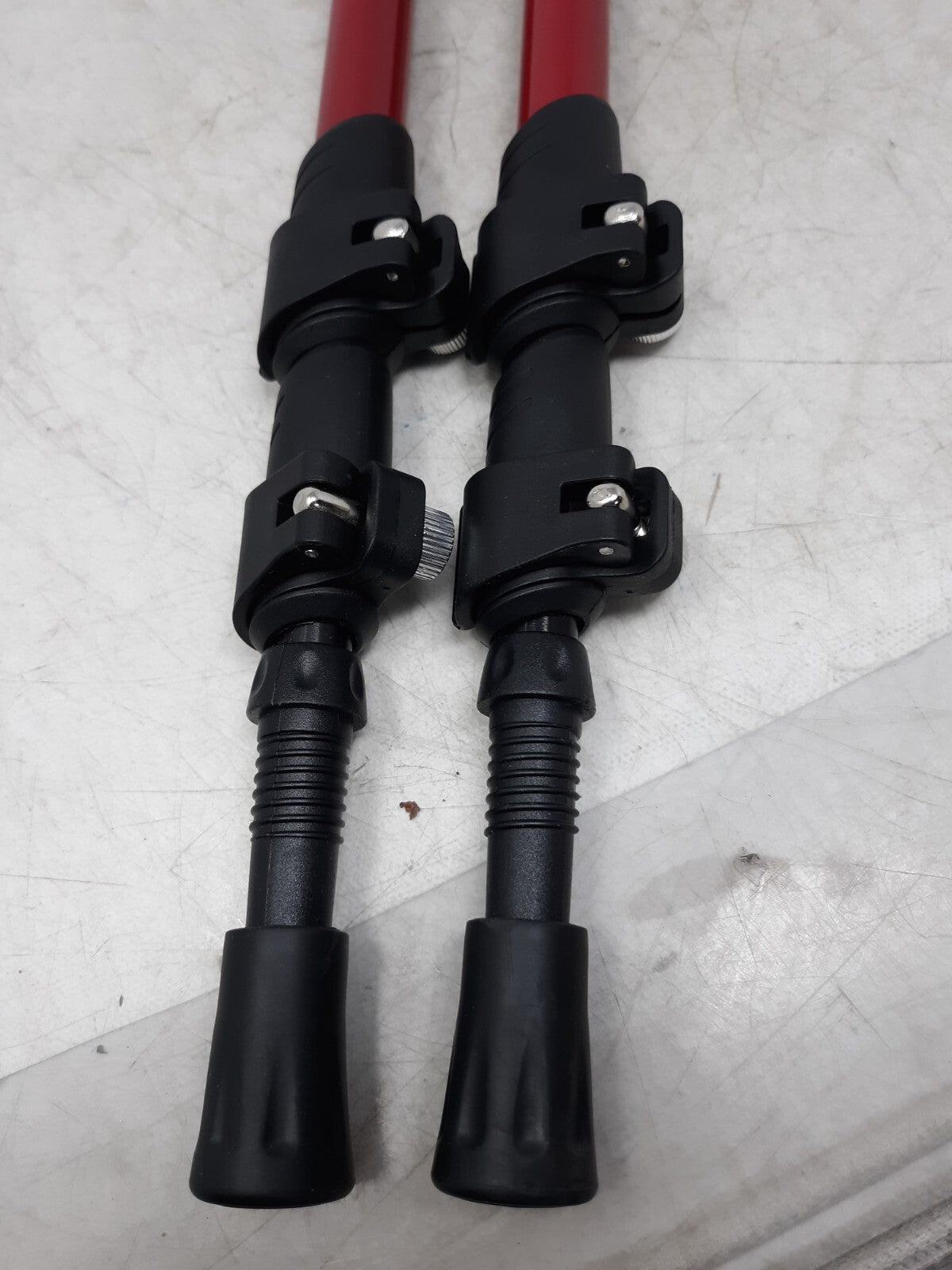Adjustable Hiking Trekking Poles, Aluminum, Cork Handle, Black/Red (Pair)